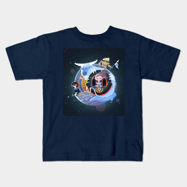 Space trip Kids T-Shirt by Arkel88